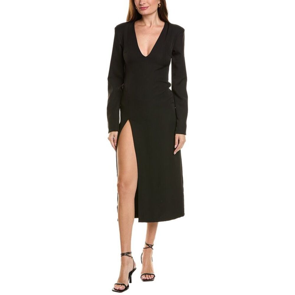 Ipponelli Womens  Solid Midi Dress, Black